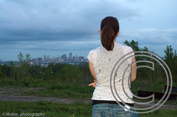 Jess looking over Kansas City